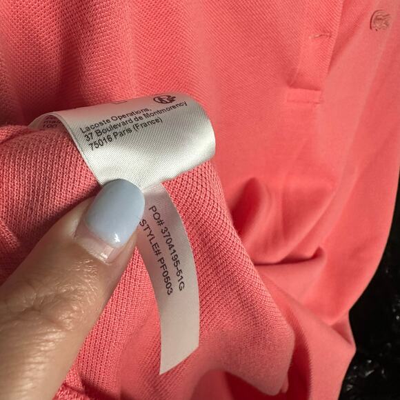 Lacoste Women's Pink Slim Fit 3/4 Sleeve Polo Size 40 Collared Shirt - Picture 5 of 6
